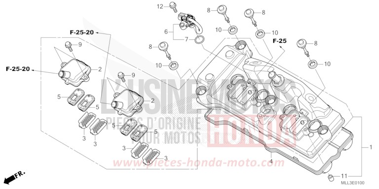 CYLINDER HEAD COVER for CB1000F "Big One" MAT BALLISTIC BLACK METALLIC (NHA86) from 2025